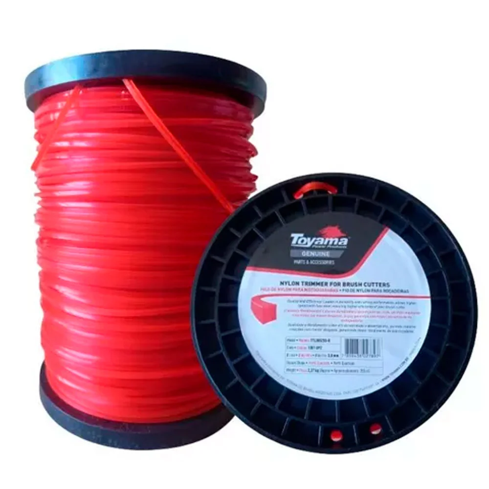 Fio Nylon 3mm Vermelho 2,268 Kg Roçadeira Toyama 280mt
